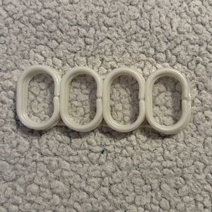 White Oval Shower Curtain Plastic Links